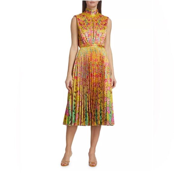 Saloni Tie-Back Midi-Dress size 0 - Picture 2 of 16